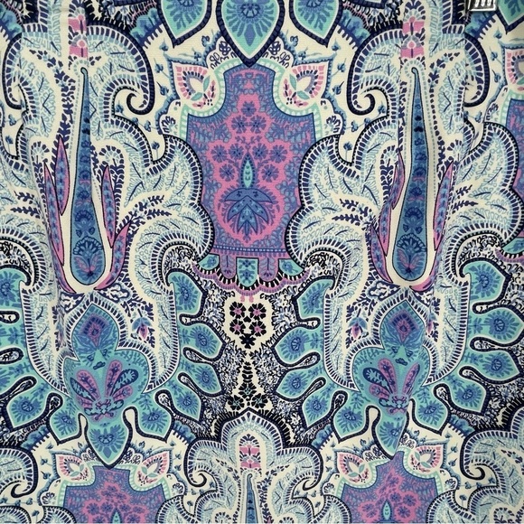 Talbots MultiColored Mykonos Paisley Lined Cotton Canvas Pencil Skirt - Sz 6 - Picture 8 of 11